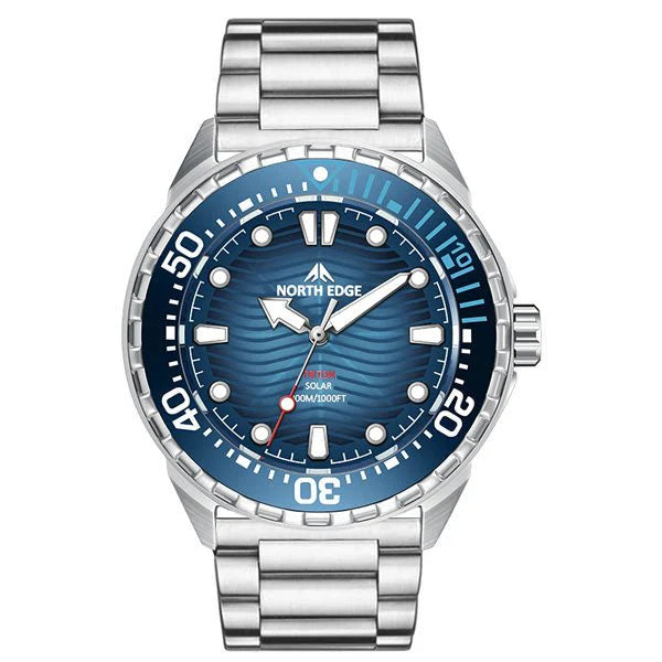 NORTH EDGE Tactical TRITON Solar 300m Dive Watch Steel Blue image 0