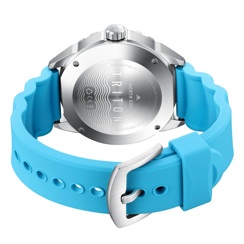 NORTH EDGE Tactical TRITON Solar 300m Dive Watch Steel Blue image 3