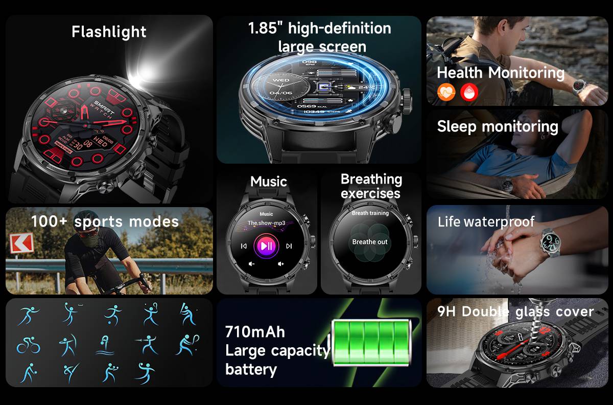 NORTH EDGE Velocity Series v2 Large Screen Smart Watch image 8