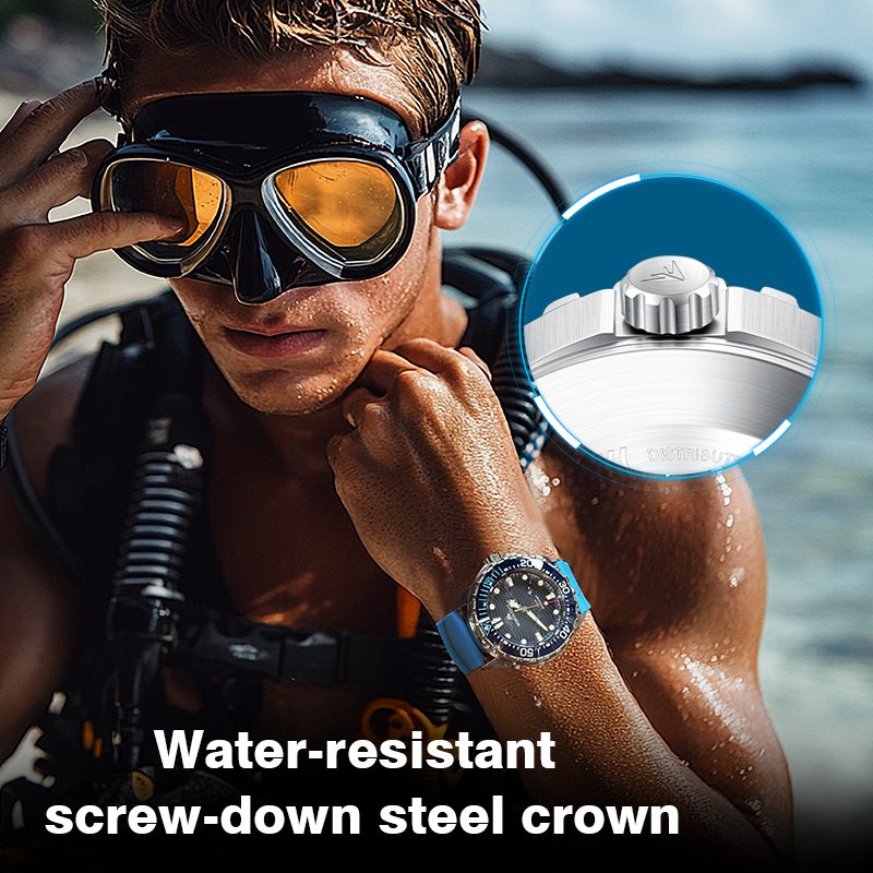 NORTH EDGE Tactical TRITON Solar 300m Dive Watch Steel Black image 7