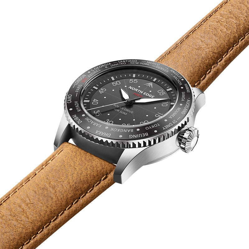 NORTH EDGE Tactical MACH Solar Drive Leather Watch image 4