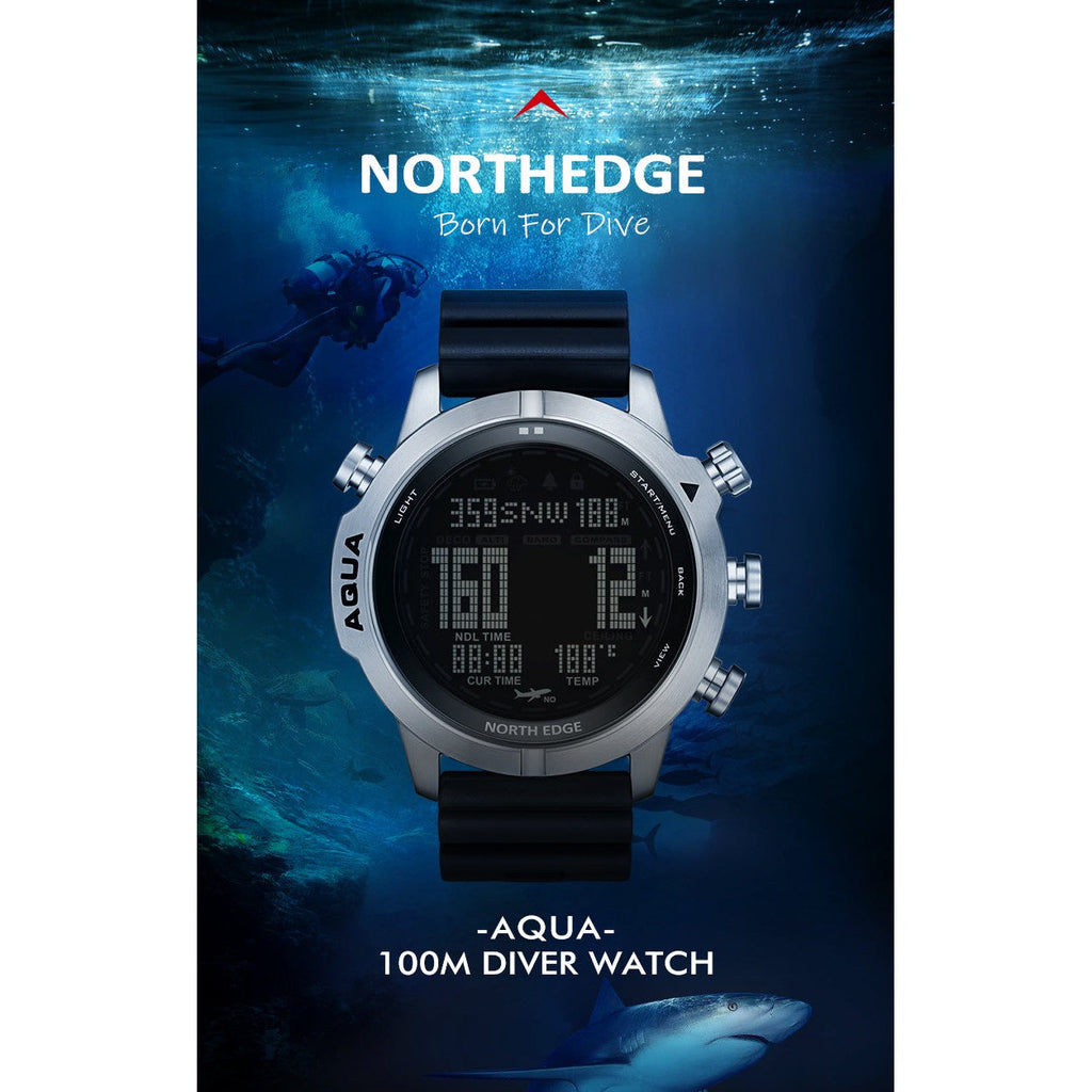 NORTH EDGE Tactical Aqua Scuba Dive Watch White image 4