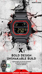 NORTH EDGE Tactical X1 Shock Resistant Sport Watch Jet Black/Beige image 5