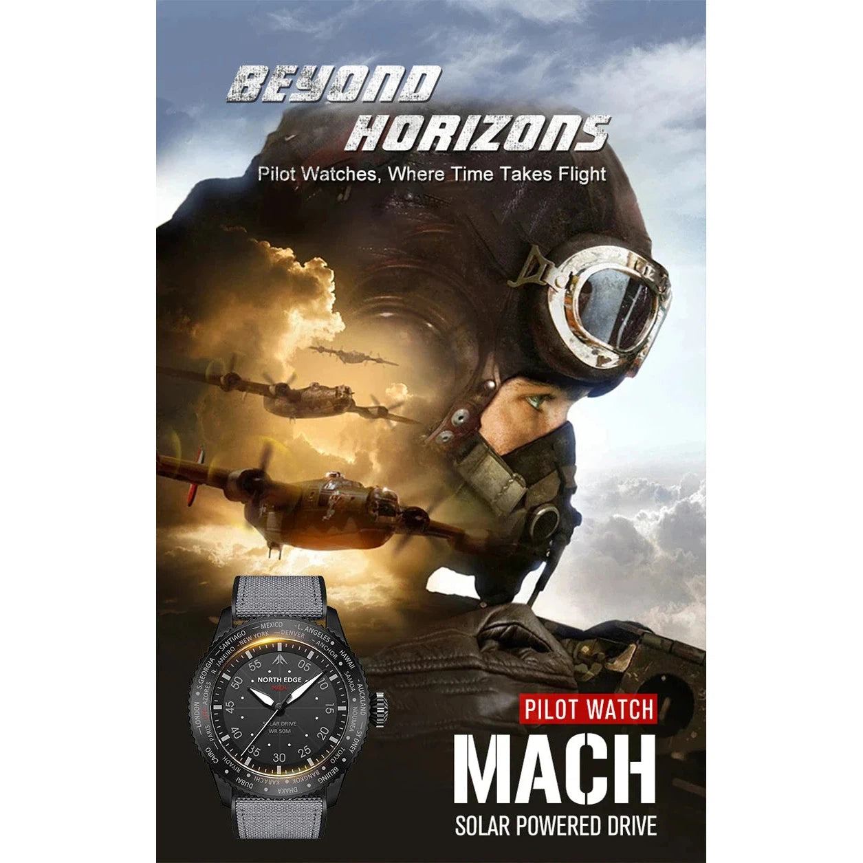 NORTH EDGE Tactical MACH Solar Drive Watch image 3