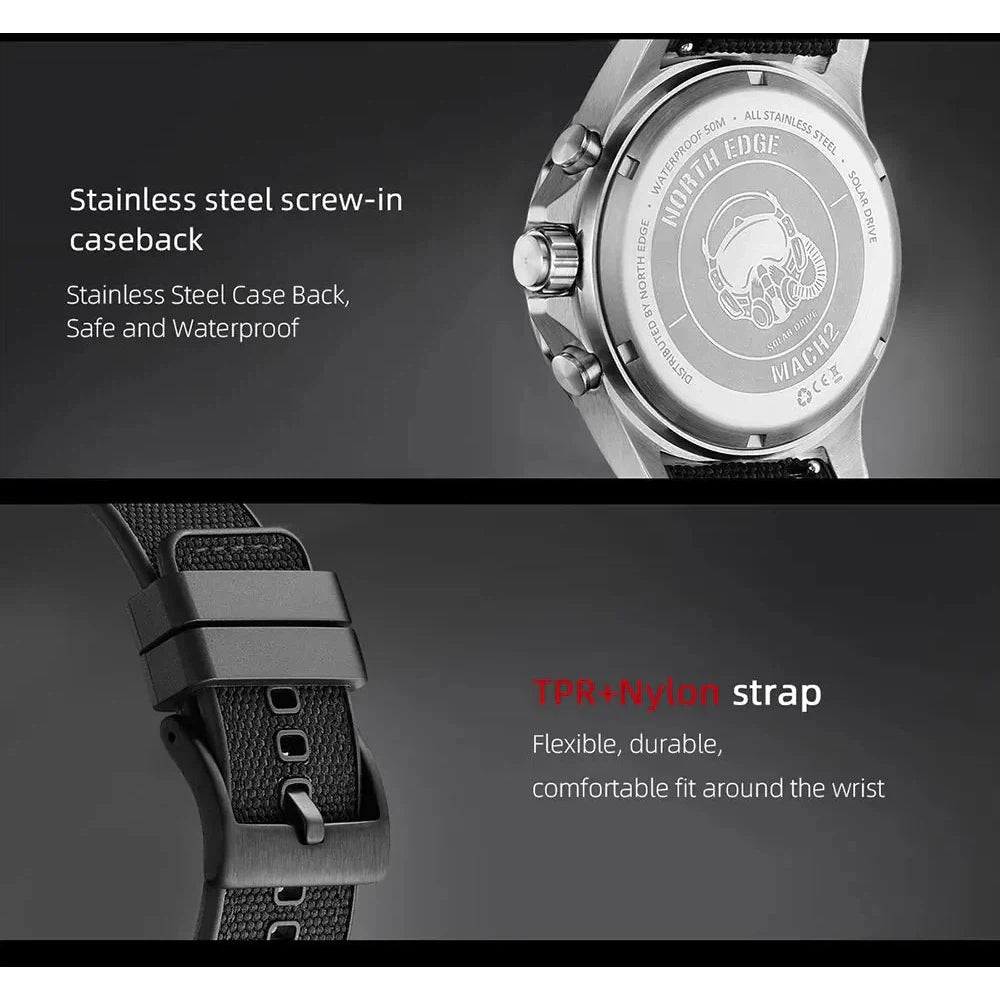 NORTH EDGE Tactical MACH 2 Solar Drive Watch image 9