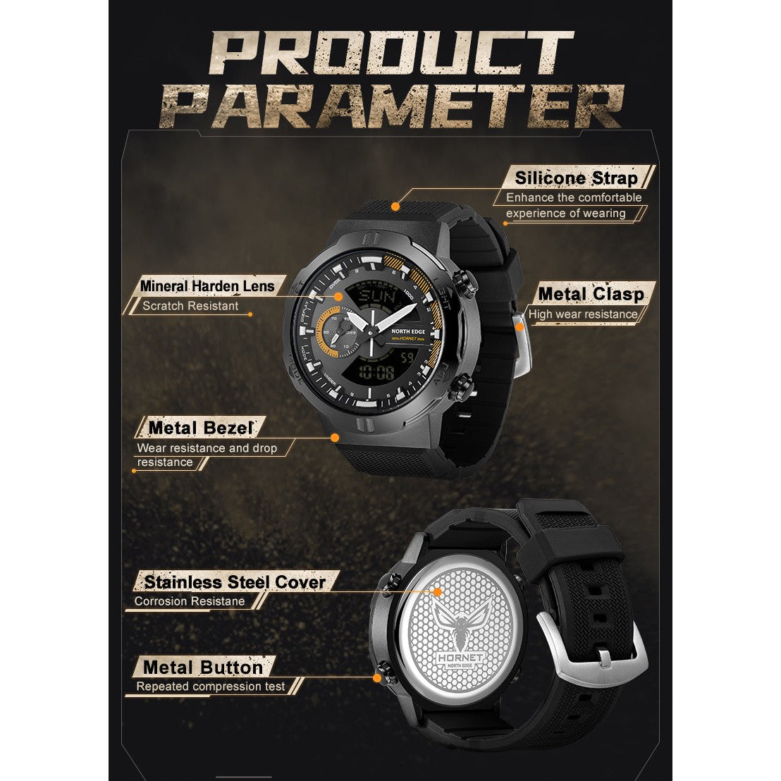 NORTH EDGE Tactical Hornet Watch Yellow image 11