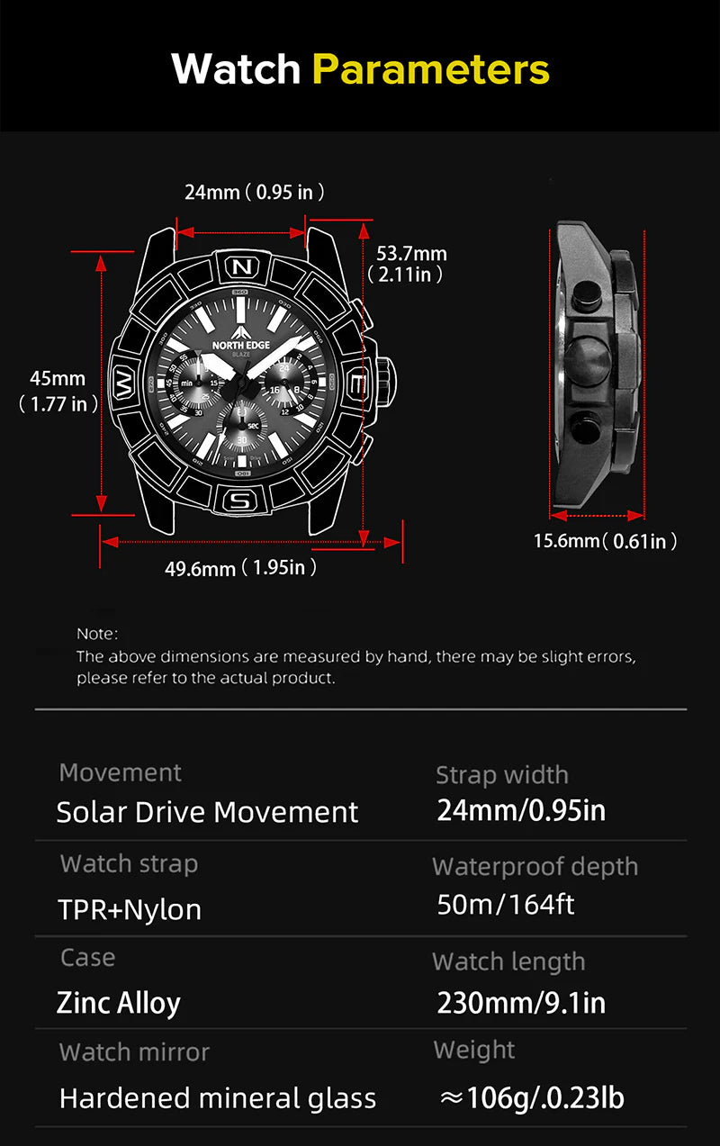 NORTH EDGE Tactical BLAZE Solar Powered Watch image 4