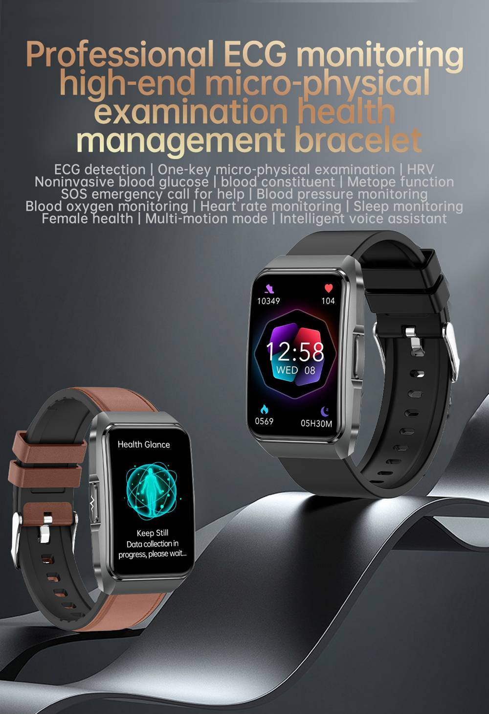 NORTH EDGE Micro Physical ECG Glucose Smart Watch image 5