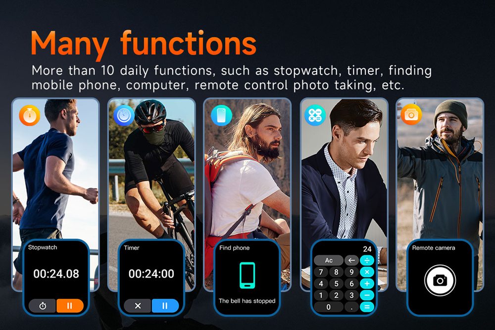 NORTH EDGE T-Series Marine Smart Watch with Flashlight Black image 5