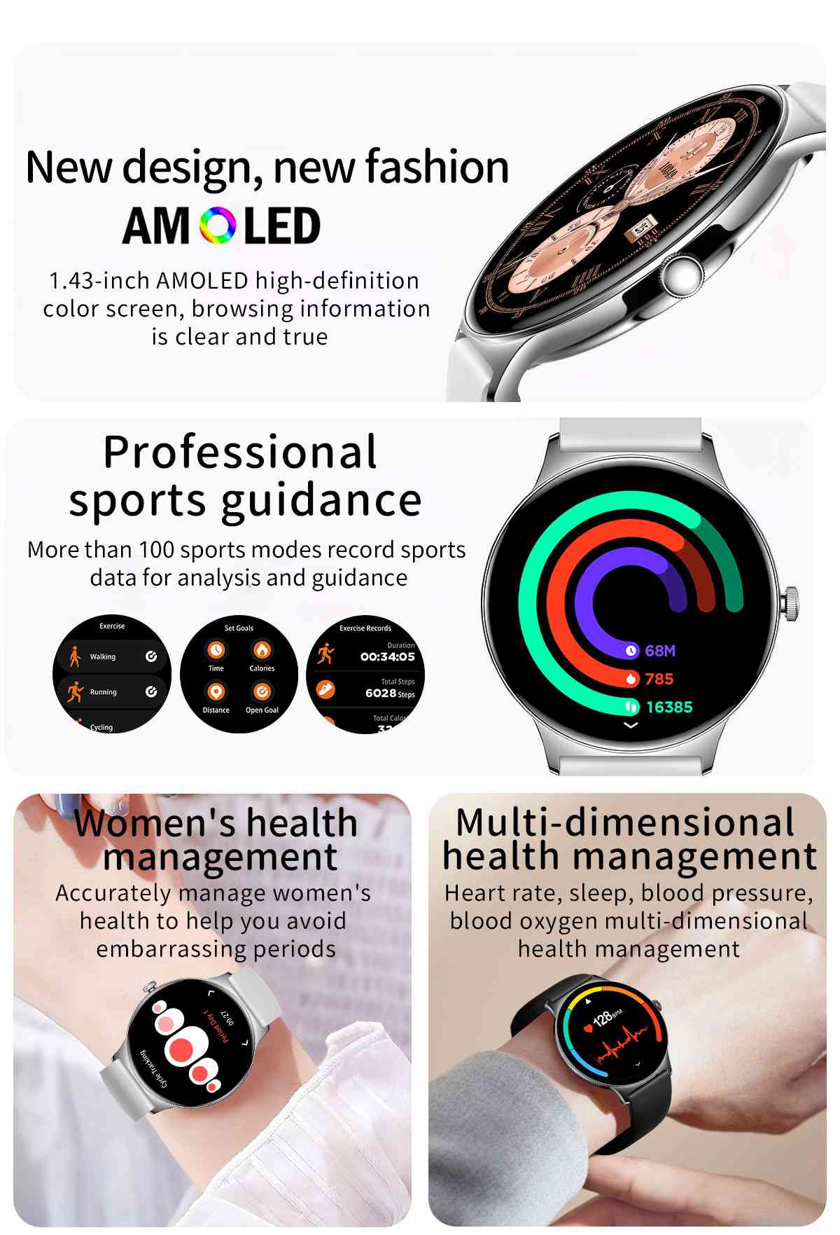 NORTH EDGE Women's Velocity Series Femme Slim Smart Watch image 6