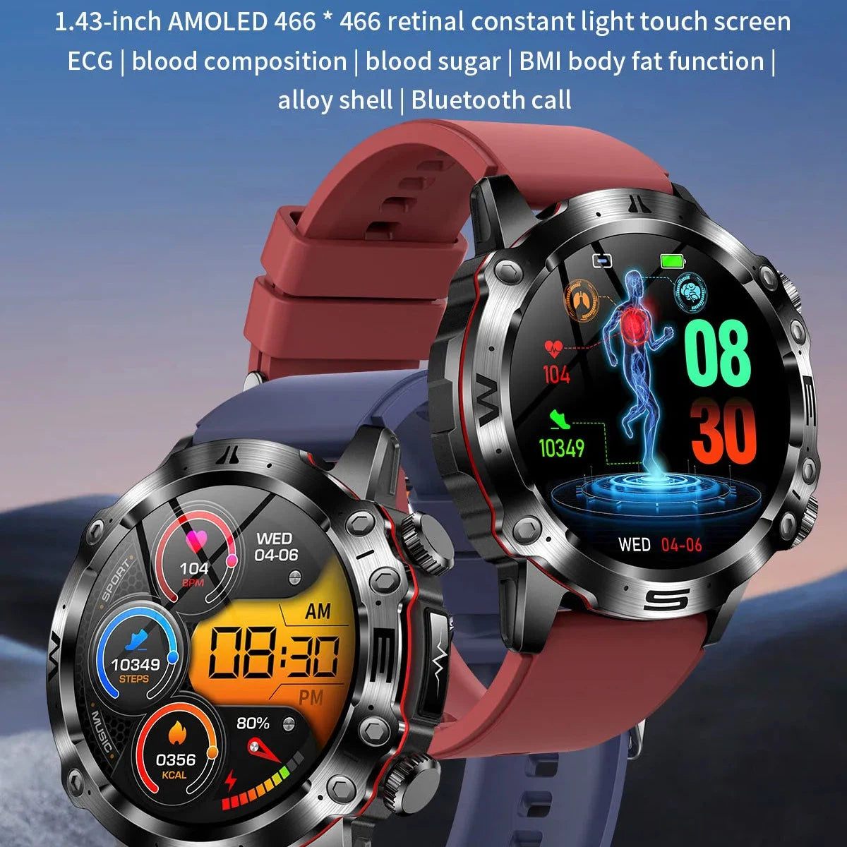 NORTH EDGE Health Elite Glucose Heart Smart Watch image 36