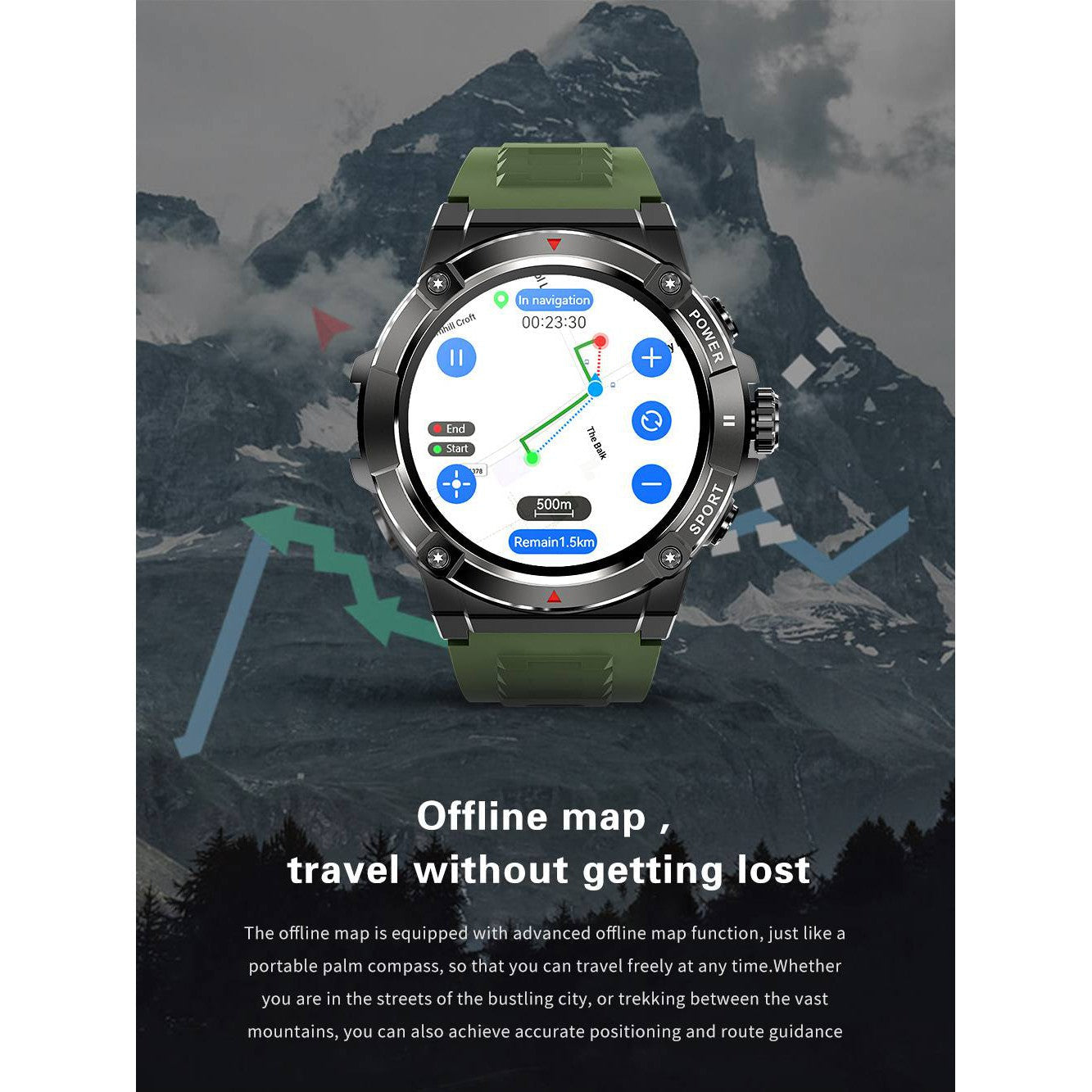 NORTH EDGE Tactical Battalion II GPS Smart Watch image 6