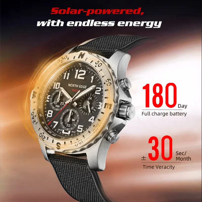 NORTH EDGE Tactical MACH 2 Solar Drive Watch image 3