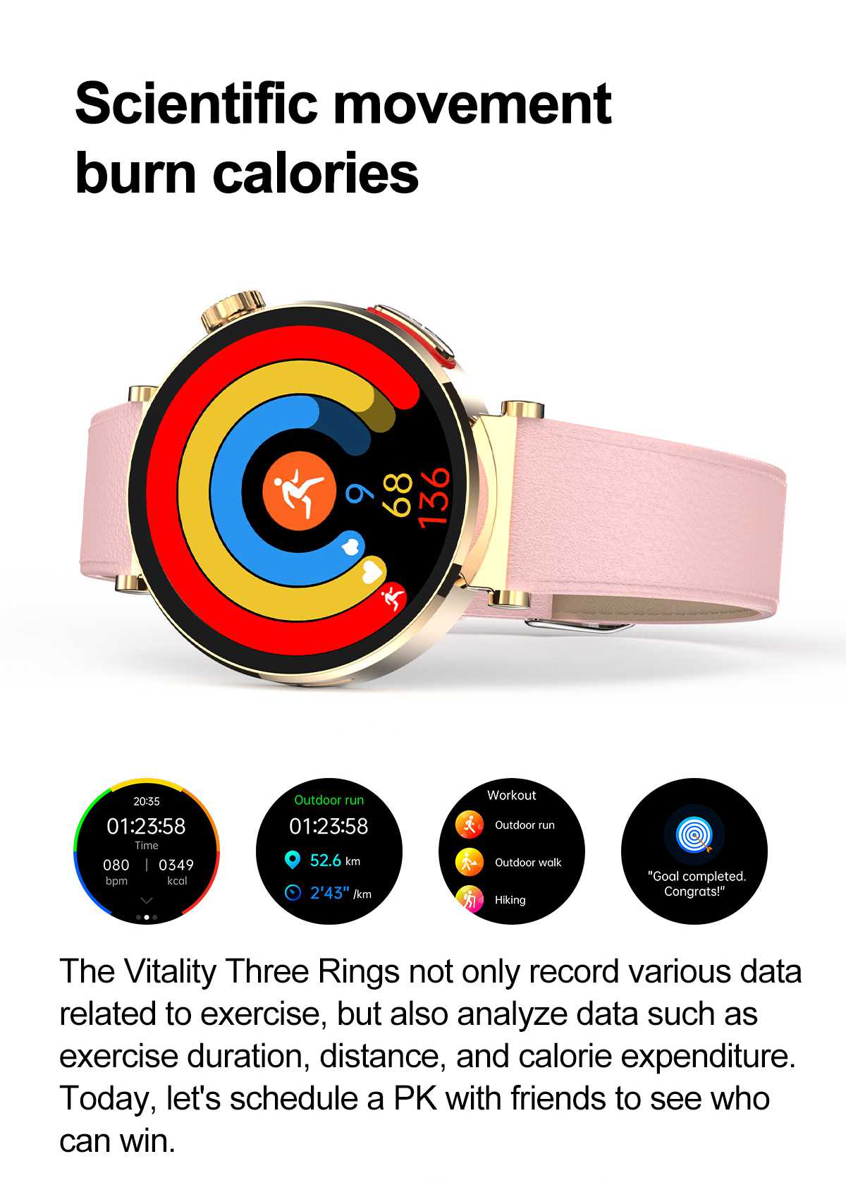 NORTH EDGE Women's Femme Glucose Health Fit Smart Watch image 9