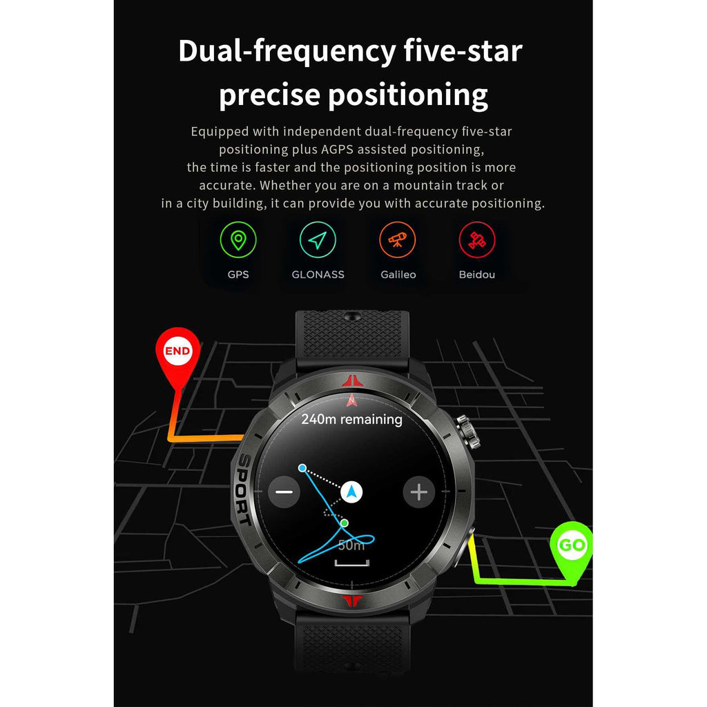 NORTH EDGE Tactical Sport GPS Smart Watch Black image 2
