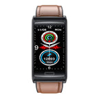 NORTH EDGE intelli SLIM Advance Bracelet Smart Watch Glucose ECG - Brown Leather image