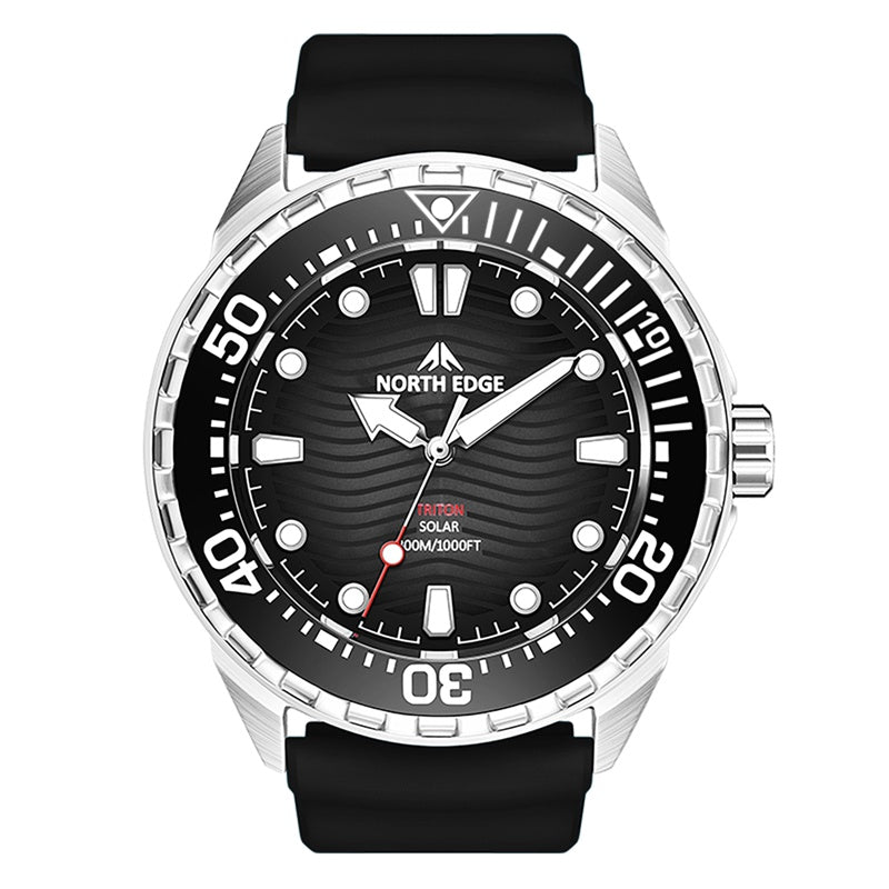 NORTH EDGE Tactical TRITON Solar 300m Dive Watch Black image 0