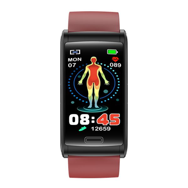 NORTH EDGE intelli SLIM Advance Bracelet Smart Watch Glucose ECG - Red image