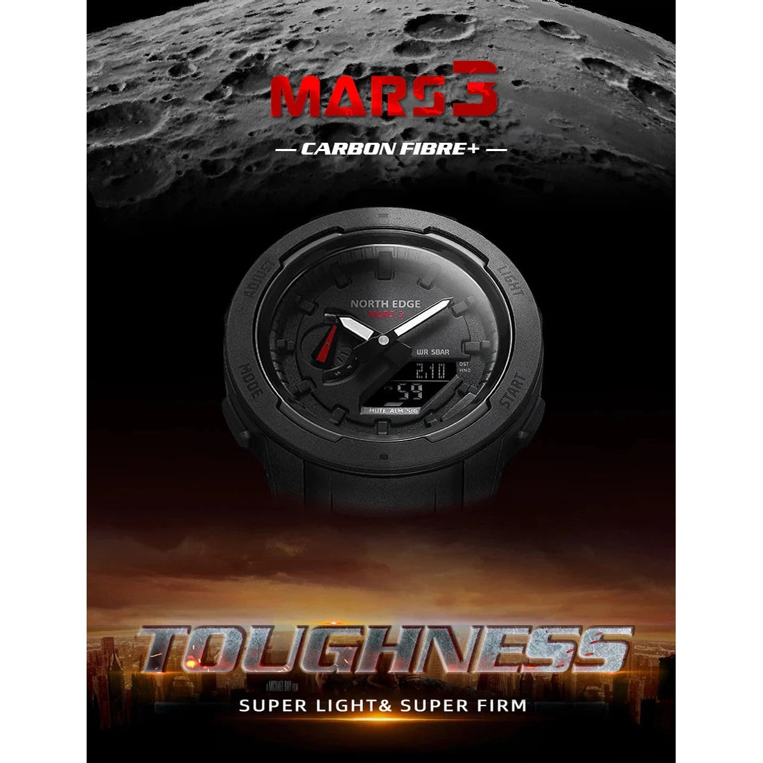 NORTH EDGE Tactical Mars 3 Watch Carbon Fibre image 11