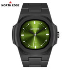 NORTH EDGE Tactical Men’s VOLT Sports Watch | Quartz Movement, Lightweight + Waterproof - Black Green image