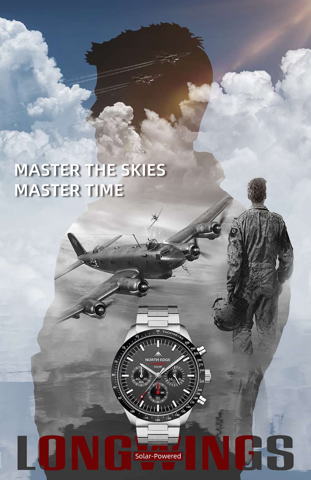 NORTH EDGE Long Wings Solar Drive Watch image 5