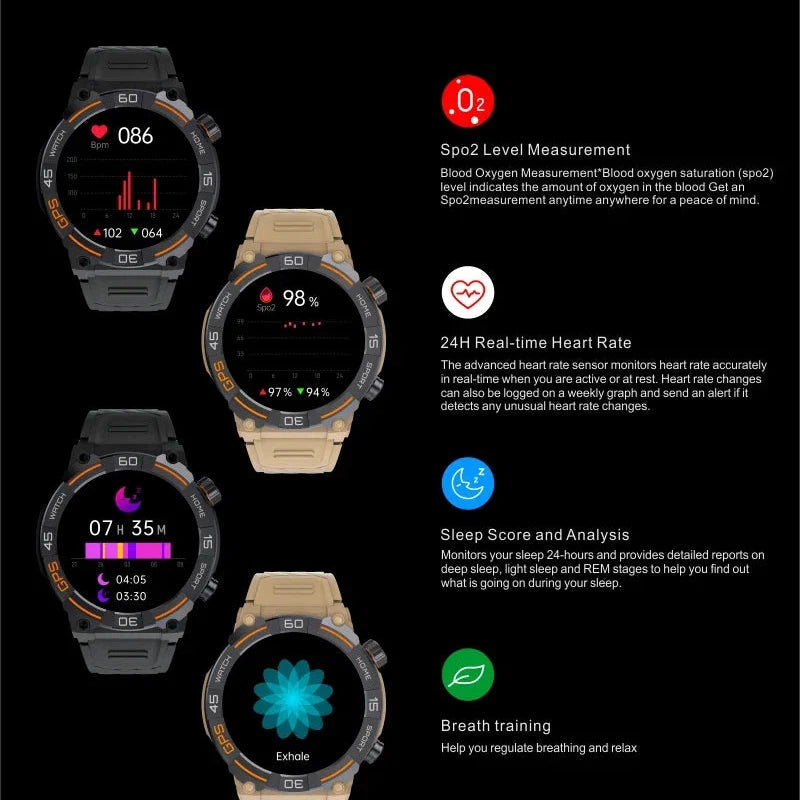 NORTH EDGE Tactical Battalion GPS Smart Watch image 5
