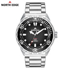 NORTH EDGE Tactical TRITON Solar 300m Dive Watch Steel Black image 0
