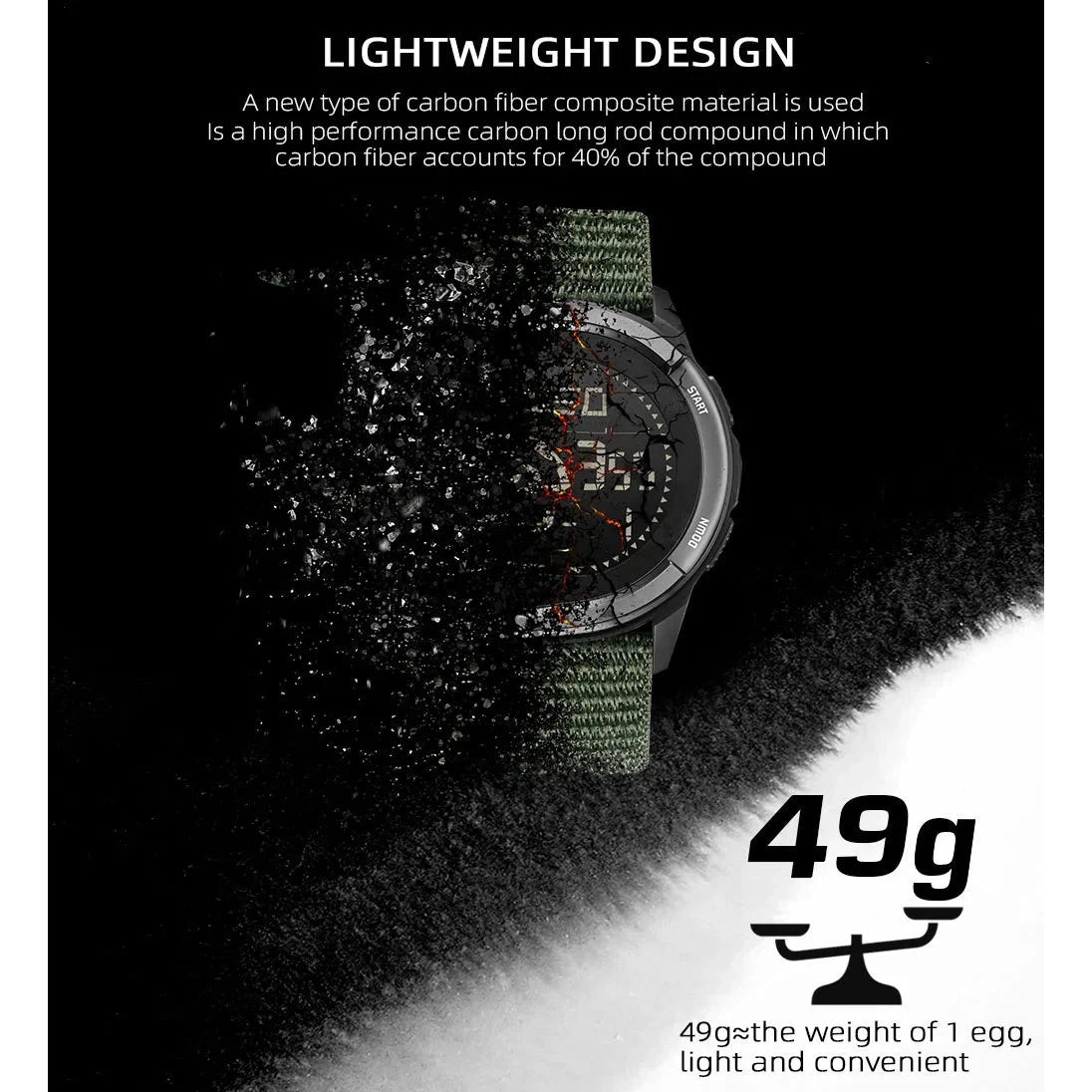 NORTH EDGE Tactical Alps Watch Black Nylon image 14