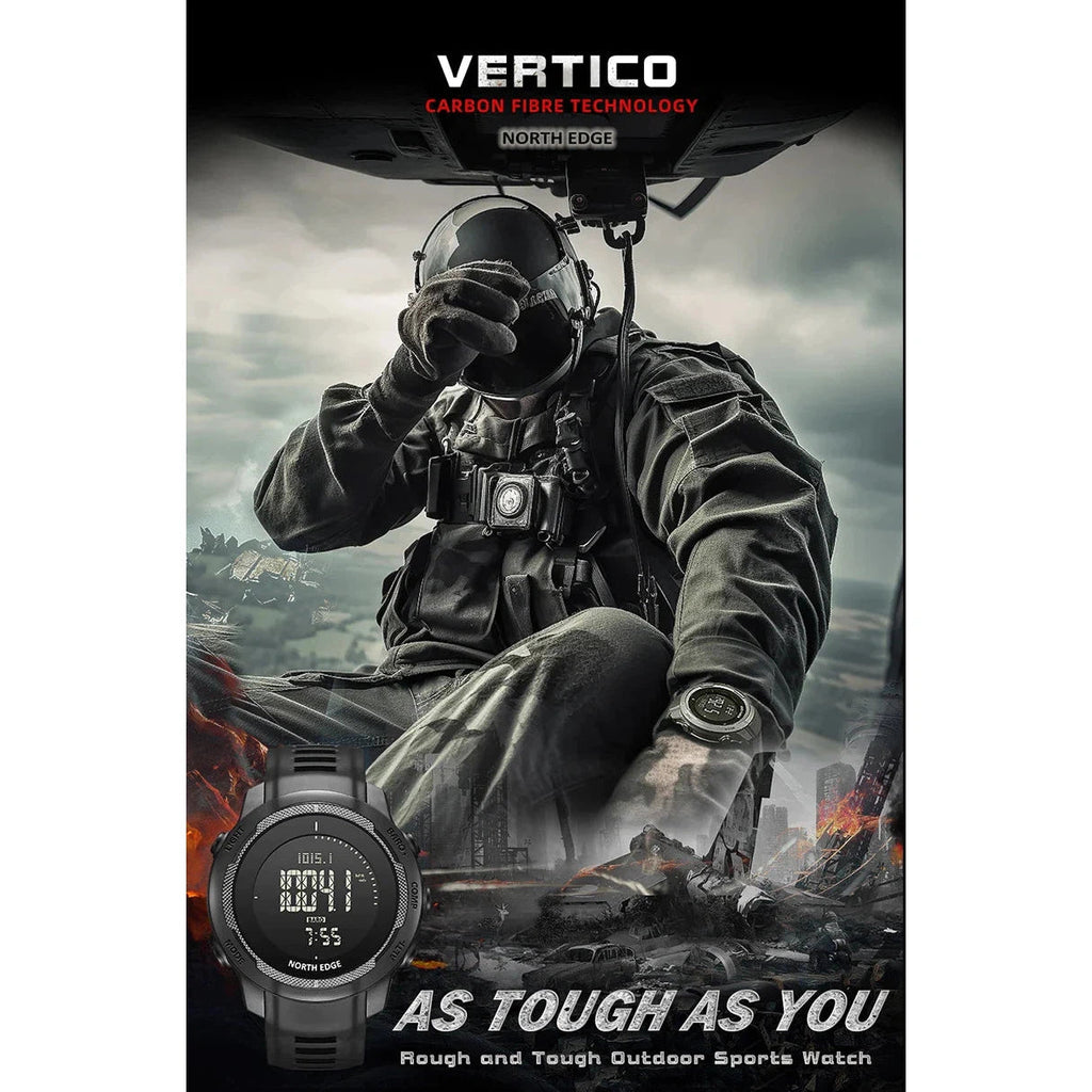 NORTH EDGE Tactical Vertico Carbon Fibre Watch Grey/White Dial image 17