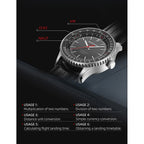 NORTH EDGE Tactical Evoque 3 Classic Aviation Solar Drive Leather Watch image 9