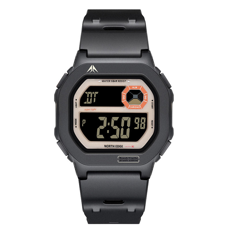 NORTH EDGE Tactical X1 Shock Resistant Sport Watch Jet Black/Beige image 0