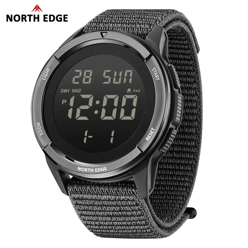 NORTH EDGE Tactical TERRAX Men's Outdoor Sports Watch – Military Grade, Waterproof, Luminous - Black image