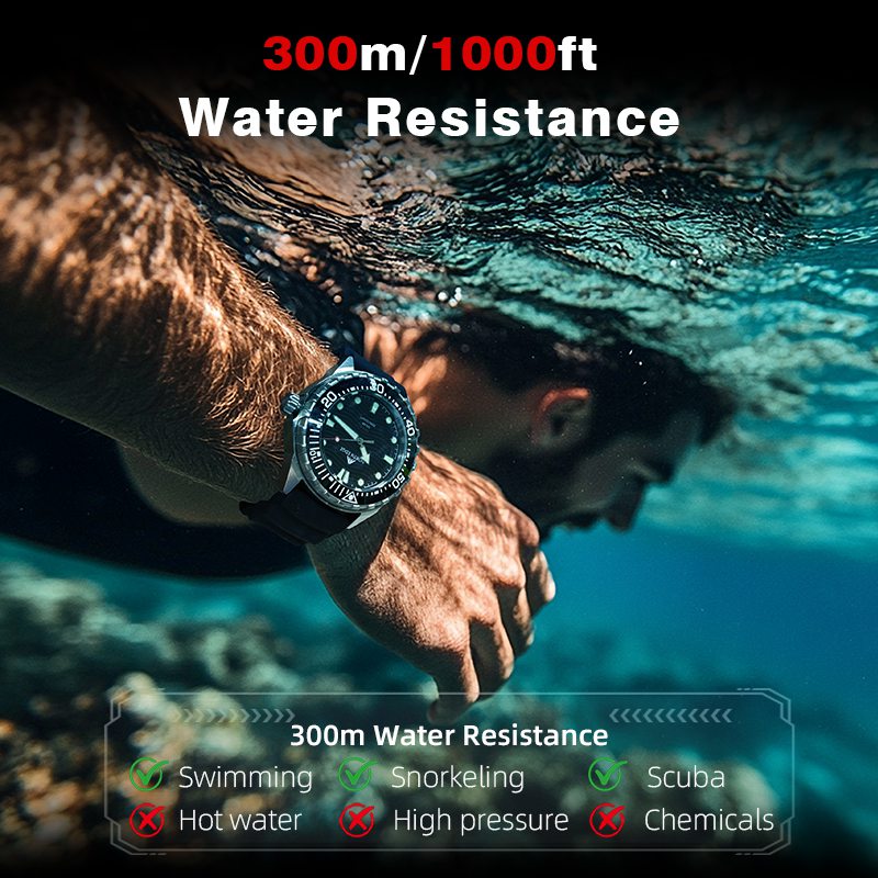 NORTH EDGE Tactical TRITON Solar 300m Dive Watch Steel Blue image 6