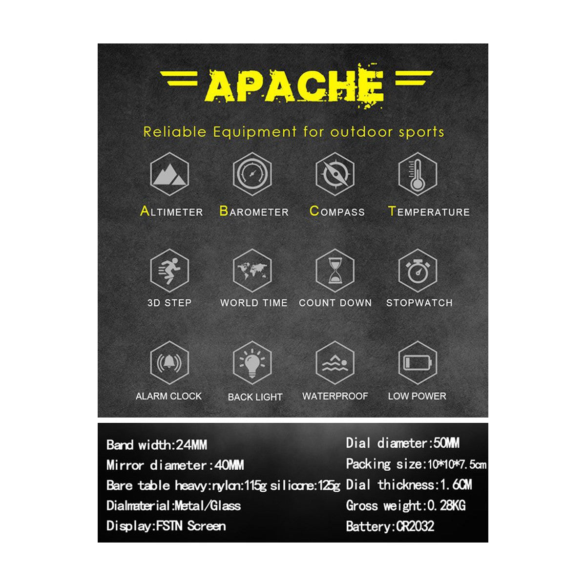 NORTH EDGE Tactical Apache Watch with Nylon Strap Army Green image 4