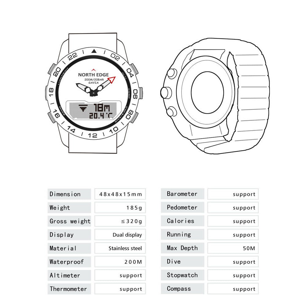 NORTH EDGE Tactical Gavia Watch Silicone Black image 13