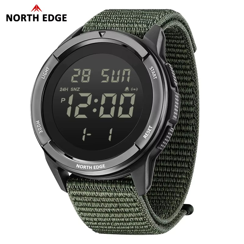 NORTH EDGE Tactical TERRAX Men's Outdoor Sports Watch – Military Grade, Waterproof, Luminous - Green image