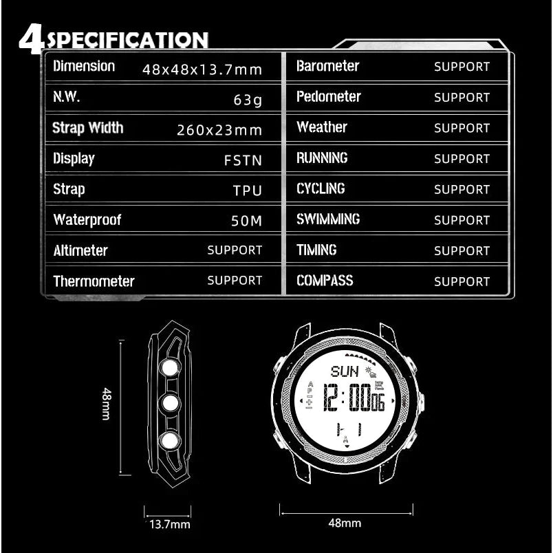 NORTH EDGE Tactical Vertico Carbon Fibre Watch Grey/White Dial image 14