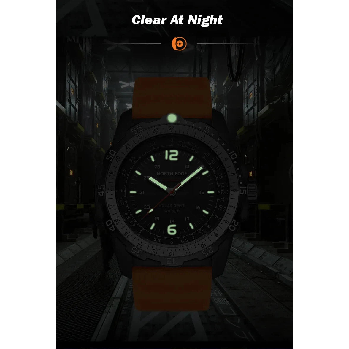 NORTH EDGE Tactical Evoque 2 Solar Drive Watch Orange image 12