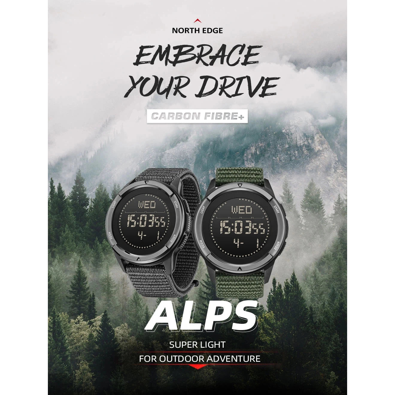 NORTH EDGE Tactical Alps Watch Black Nylon image 3