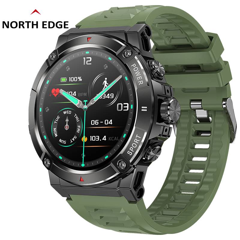 NORTH EDGE Tactical Battalion II GPS Smart Watch - Army Green image