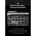 NORTH EDGE Tactical Evoque 3 Classic Aviation Solar Drive Leather Watch image 7